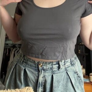 H&M Charcoal Crop Top